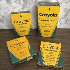 VTG Pre 1987 Lot Binney & Smith Crayola Crayons 8/16/24/48 (w/ Retired Colors)